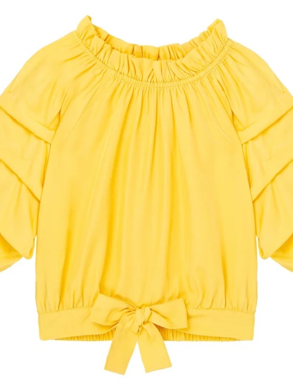 Habitual Yellow Ruffled Tie-Hem Girls Top